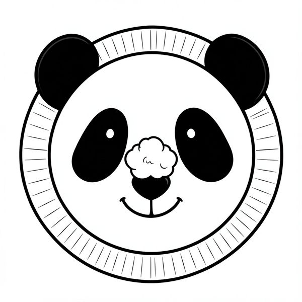Kolorowanka — pyszczek pandy z talerzyka - Kolorowanki - Dzień Pandy
