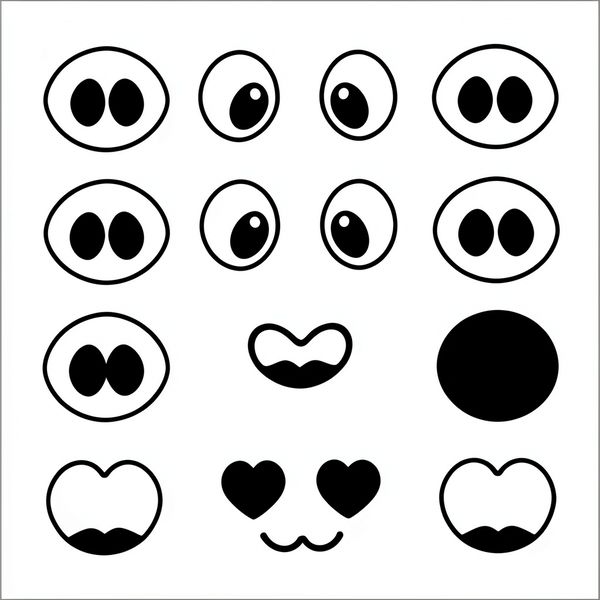 Oczy, nos i pyszczek - wycinanki - Szablony - Dzień Pandy