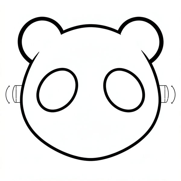 Szablon maski pandy (do wycięcia) - Szablony - Dzień Pandy