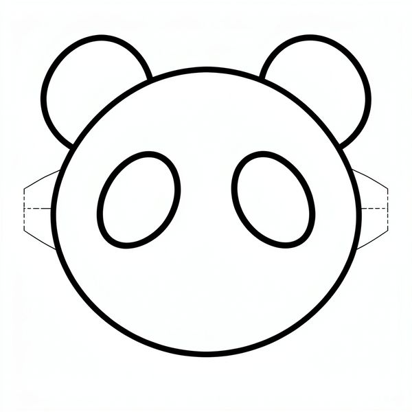 Szablon maski pandy (do wycięcia) - Szablony - Dzień Pandy