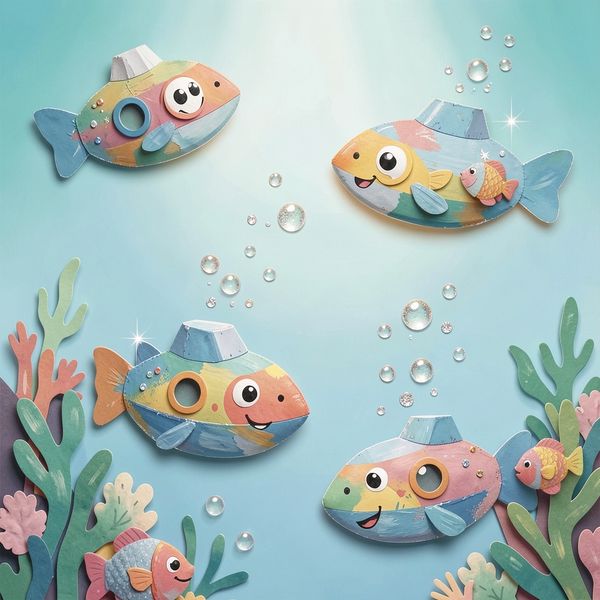 Ilustracja dekoracyjna — Podwodny świat - Materiały - Dzień Łodzi Podwodnej