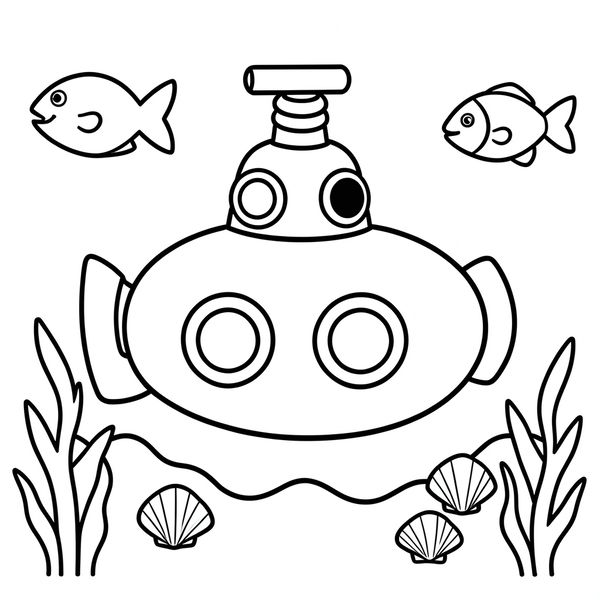 Kolorowanka: Łódź podwodna - Kolorowanki - Dzień Łodzi Podwodnej