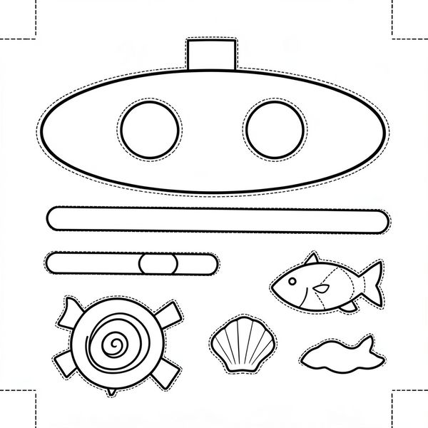 Szablony do wycięcia: elementy łodzi - Szablony - Dzień Łodzi Podwodnej