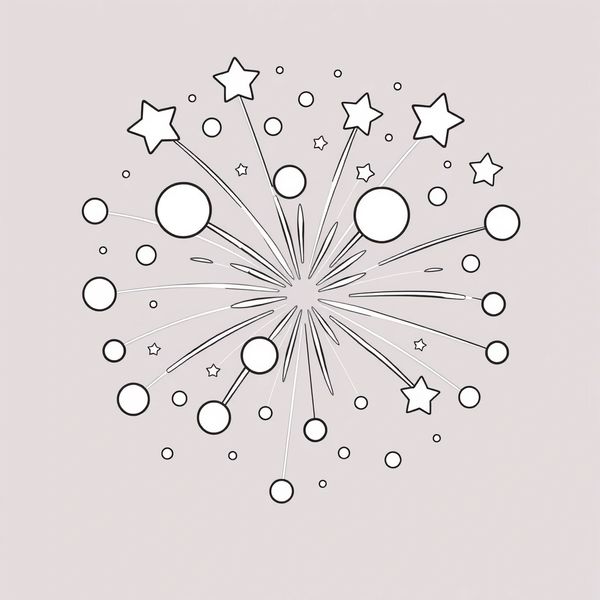 Kolorowanka — fajerwerk dla maluszków