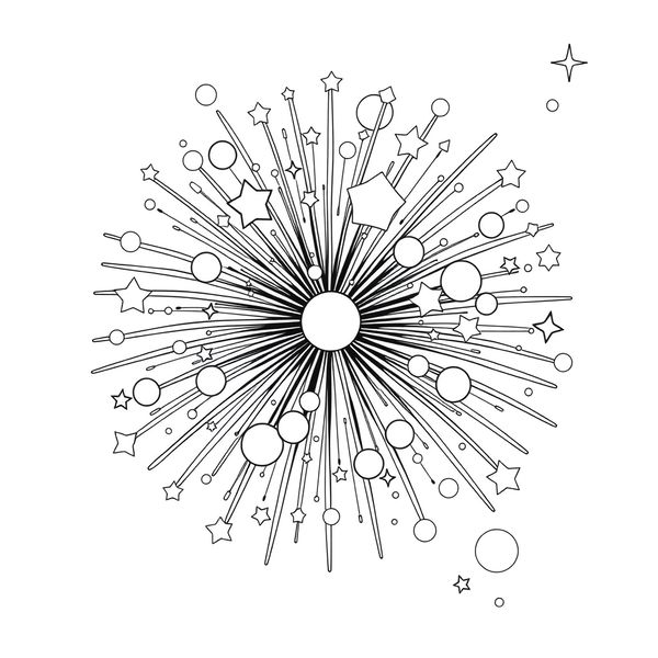 Kolorowanka — fajerwerk dla maluszków