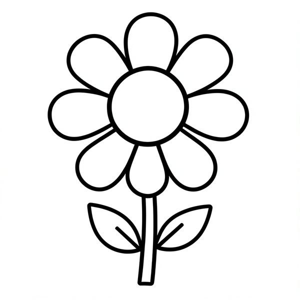 Prosta kolorowanka — duży kwiat dla maluszków - Kolorowanki - Dzień Kobiet