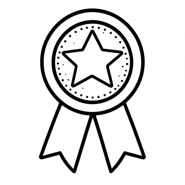 Kolorowanka — prosty medal z gwiazdką - Kolorowanki - Dzień Mężczyzn