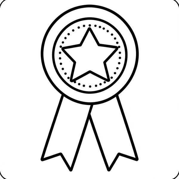 Kolorowanka — prosty medal z gwiazdką - Kolorowanki - Dzień Mężczyzn