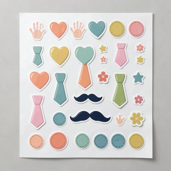 Arkusz naklejek i stempli dekoracyjnych - Szablony - Dzień Mężczyzn