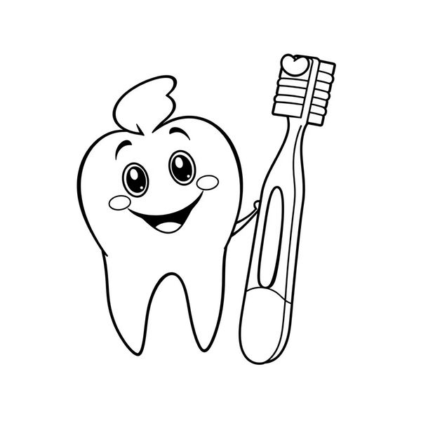 Kolorowanka — Ząbek i szczoteczka