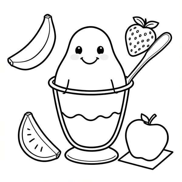 Kolorowanka — postać budyniu - Kolorowanki - Światowy Dzień Budyniu