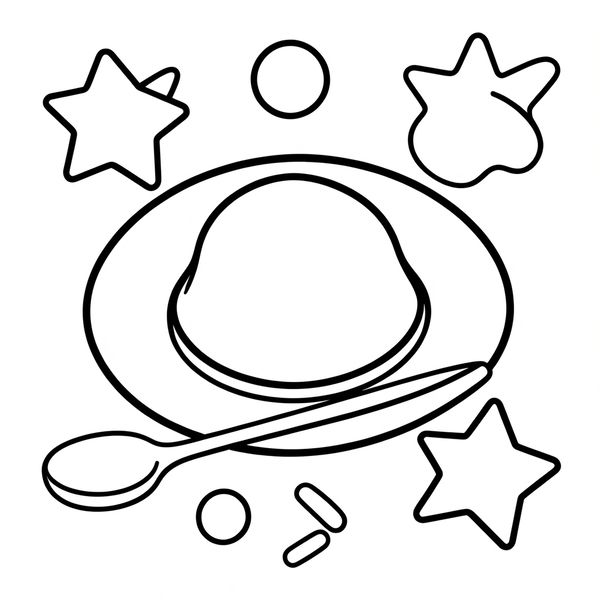 Kolorowanka — Budyń na talerzyku - Kolorowanki - Światowy Dzień Budyniu