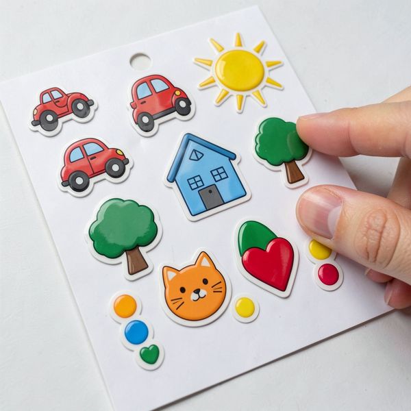 Arkusz naklejek — zestaw prostych kształtów - Materiały - Dzień Książki dla Dzieci