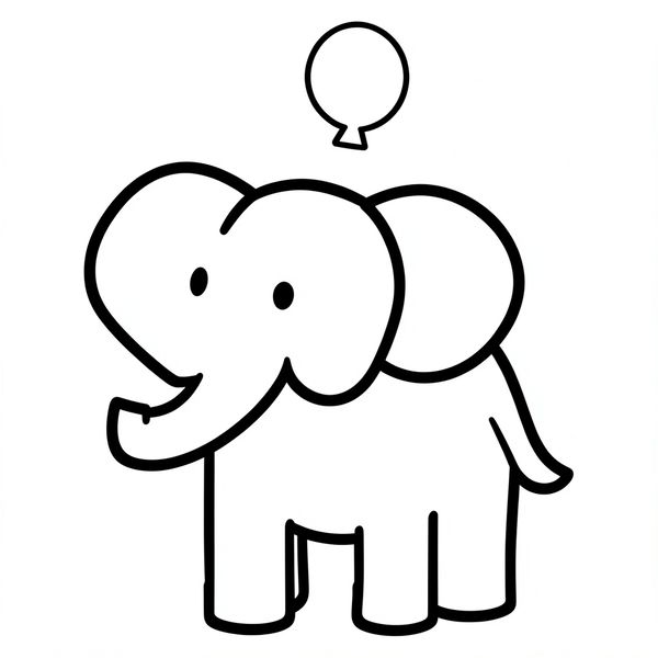 Strona do kolorowania — proste zwierzątko - Kolorowanki - Dzień Książki dla Dzieci