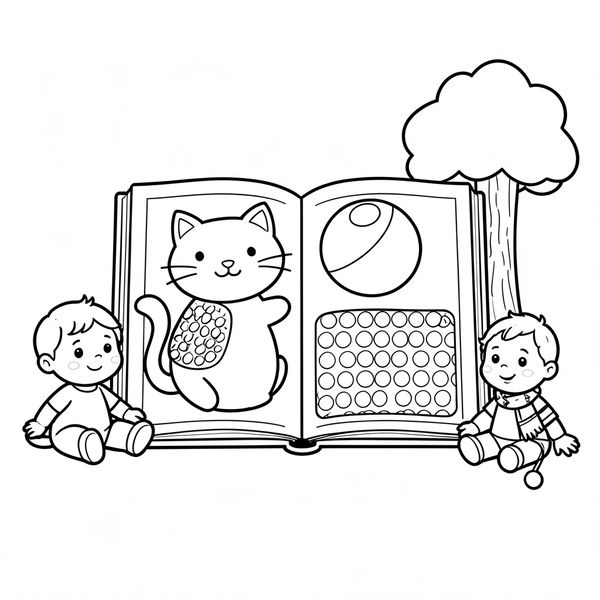 Kolorowanka — Proste obrazki dotykowe - Kolorowanki - Dzień Książki dla Dzieci