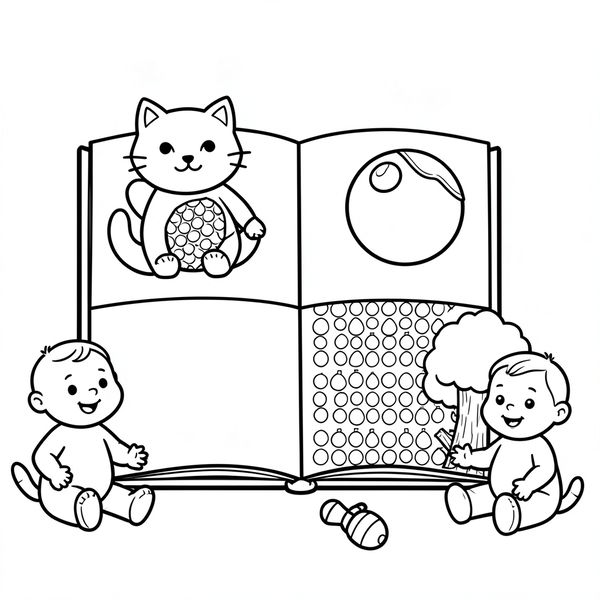 Kolorowanka — Proste obrazki dotykowe - Kolorowanki - Dzień Książki dla Dzieci