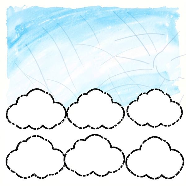 Karta do malowania palcami — Chmurki - Kolorowanki - Dzień Tęczy