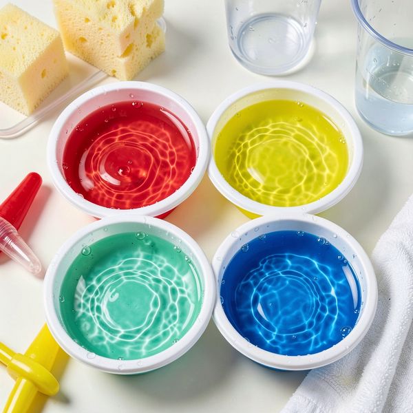 Tacki sensoryczne z kolorową wodą - Materiały - Dzień Tęczy