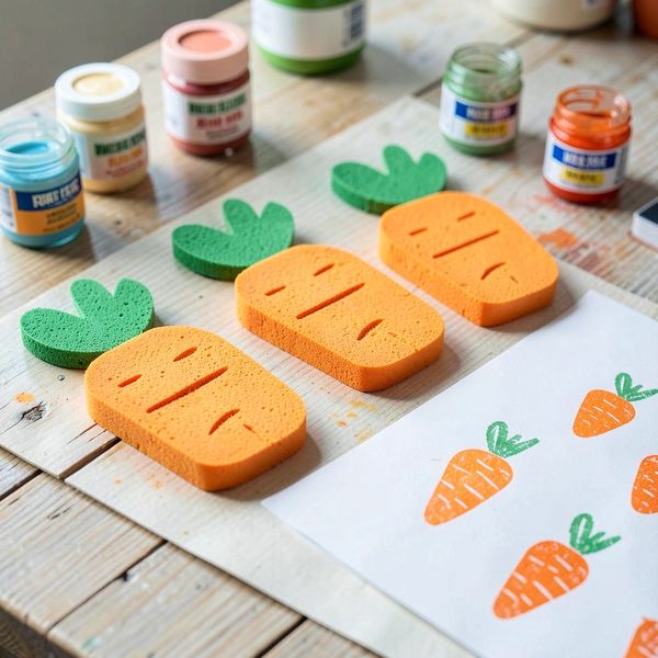 Gąbka marchewka — szablon do odbijania farbą - Szablony - Dzień Marchewki