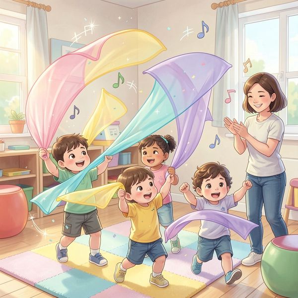 Chustki muzyczne — scena improwizacji - Materiały - Dzień Sportu