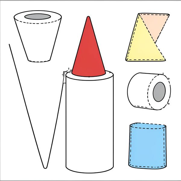 Szablon do wycięcia: stożek i płetwy (rozmiar na rolkę) - Szablony - Dzień Lotnictwa i Kosmonautyki