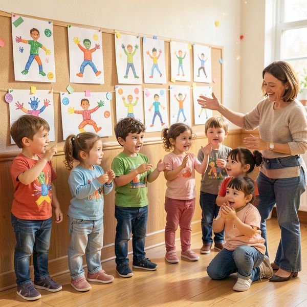 Scena prezentacji prac — wystawa dziecięca - Materiały - Dzień Tańca