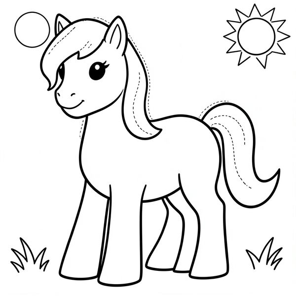 Kolorowanka — prosty koń dla 2–3 latków - Kolorowanki - Dzień Konia