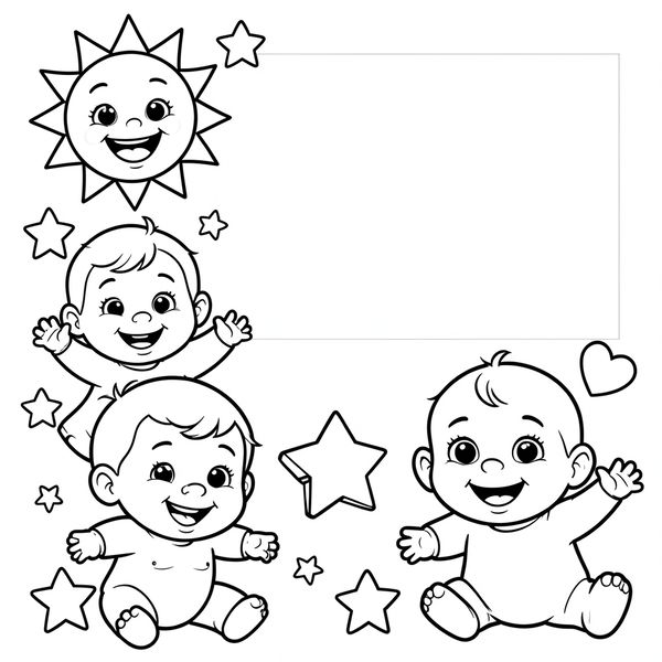 Strona do kolorowania: Uśmiechnięte buzie - Kolorowanki - Dzień Szczęścia