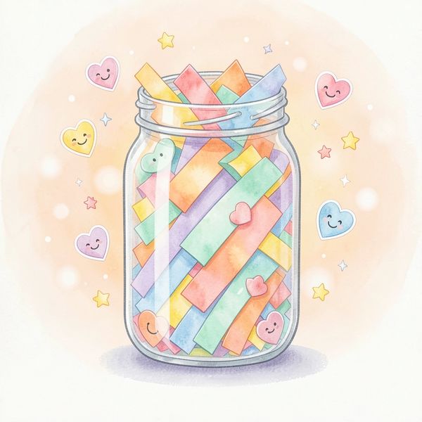 Słoik Szczęścia — dekoracyjna etykieta - Materiały - Dzień Szczęścia