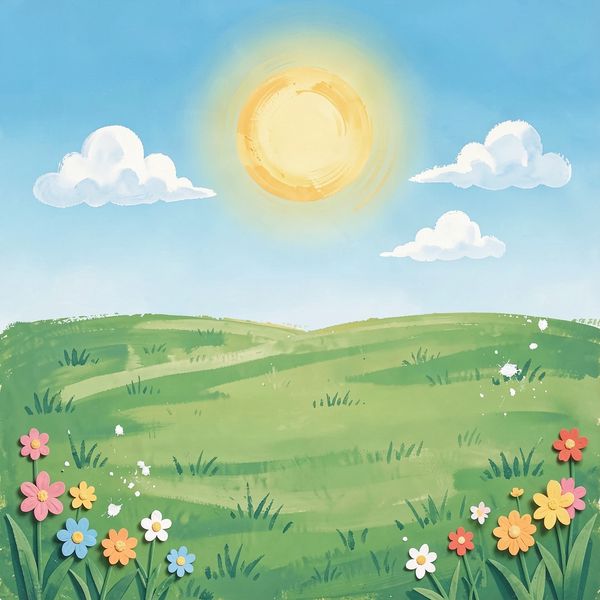 Tło panoramiczne — duża kolorowa łąka - Szablony - Pierwszy Dzień Wiosny