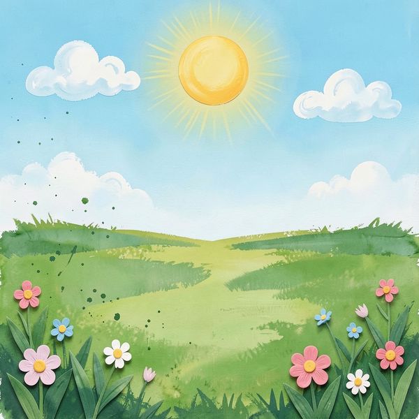 Tło panoramiczne — duża kolorowa łąka - Szablony - Pierwszy Dzień Wiosny