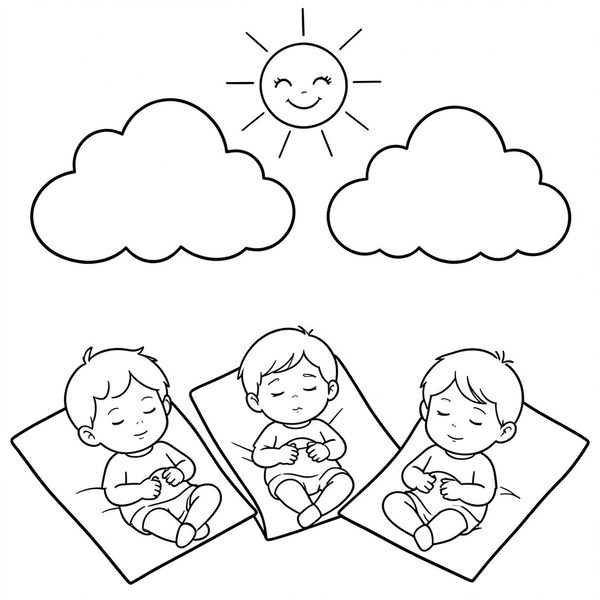 Relaksacja „Chmury odpoczywają” — kolorowanka / strona do wyciszenia - Kolorowanki - Pierwszy Dzień Wiosny