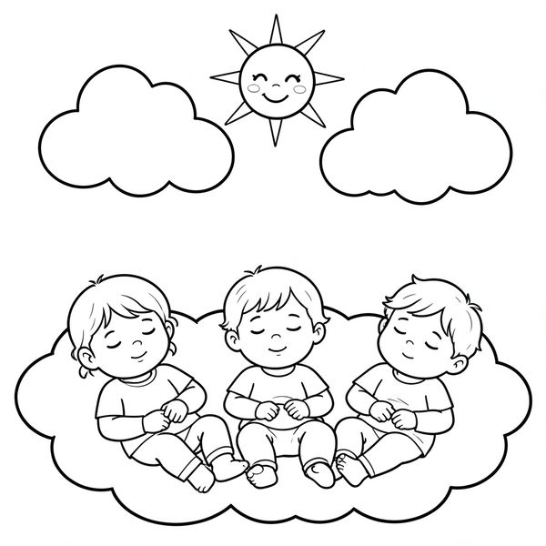 Relaksacja „Chmury odpoczywają” — kolorowanka / strona do wyciszenia - Kolorowanki - Pierwszy Dzień Wiosny