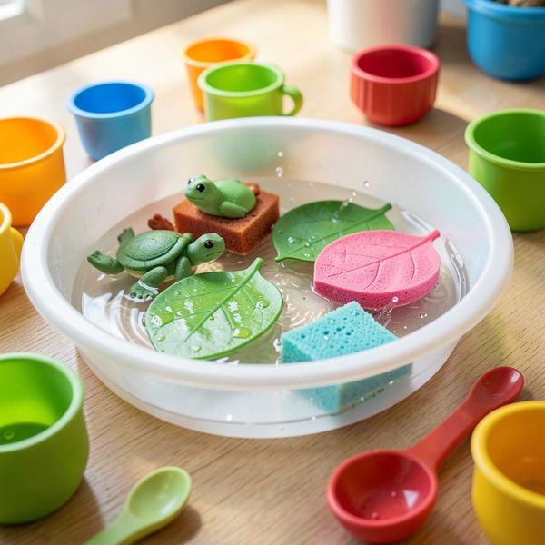 Stacja 1 — basenik z wodą i liśćmi - Materiały - Dzień Lasu