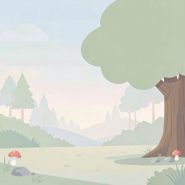 Tło A4 do kolażu — puste drzewo i krajobraz - Szablony - Dzień Lasu