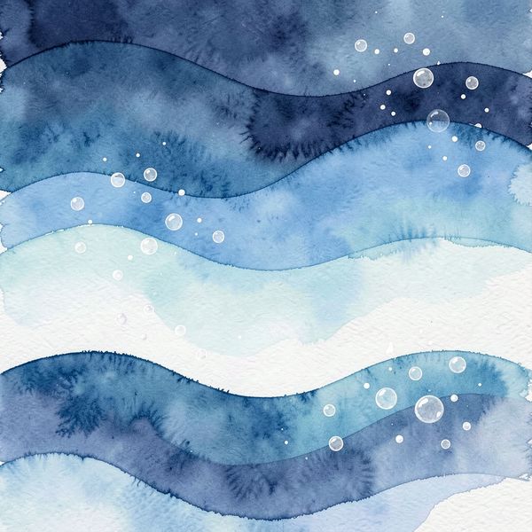 Tło akwarelowe: fale do malowania (A3) - Szablony - Dzień Wody