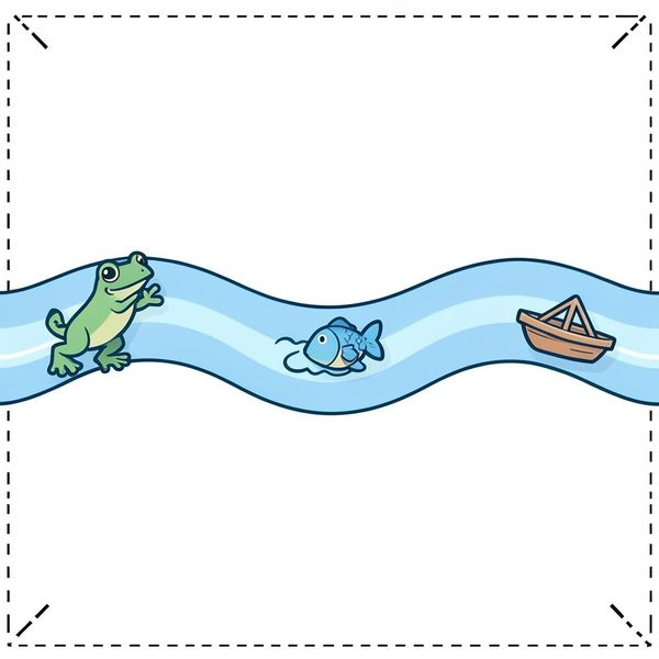 Szablon 'Rzeka ruchu' — mata/ozdoba podłogowa - Szablony - Dzień Wody