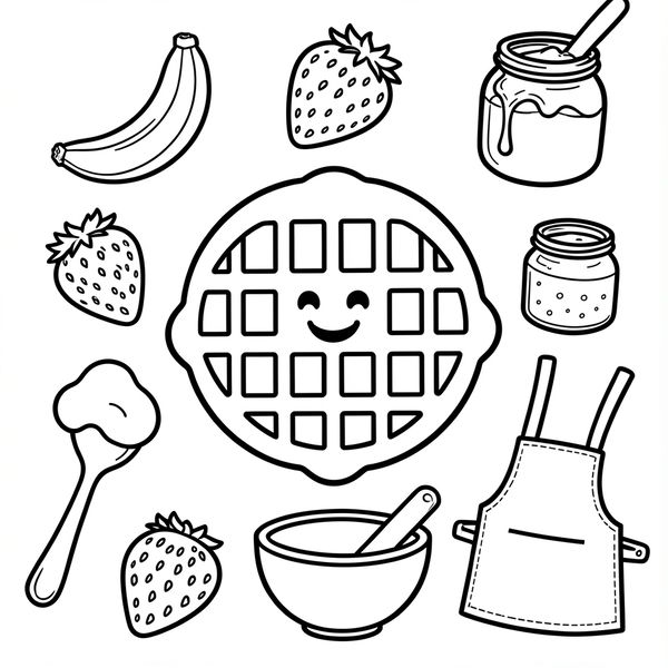 Kolorowanka: Gofry i dodatki - Kolorowanki - Dzień Gofra