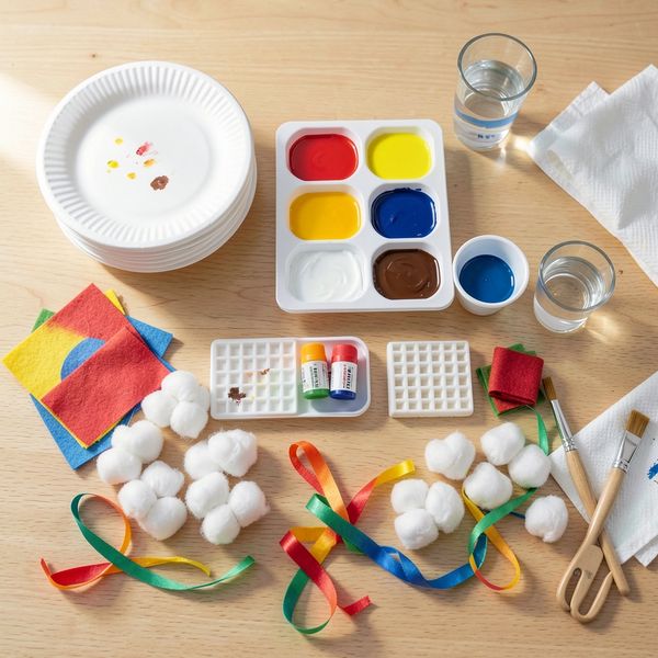 Zestaw materiałów — flat lay na stole - Materiały - Dzień Gofra