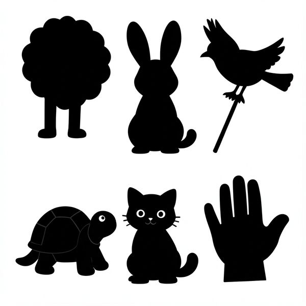 Sylwety do teatru cieni — zwierzątka (szablon) - Szablony - Dzień Teatru