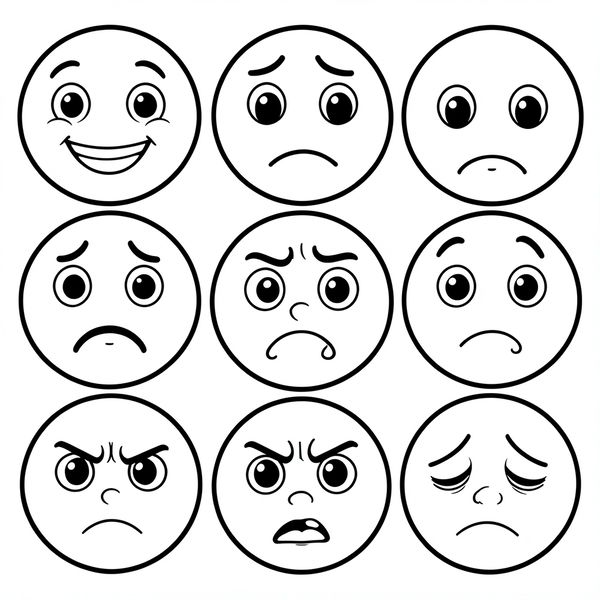 Kolorowanka: Emocje - Kolorowanki - Dzień Teatru