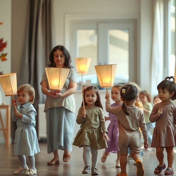 Procesja dzieci z lampionami — scena sali