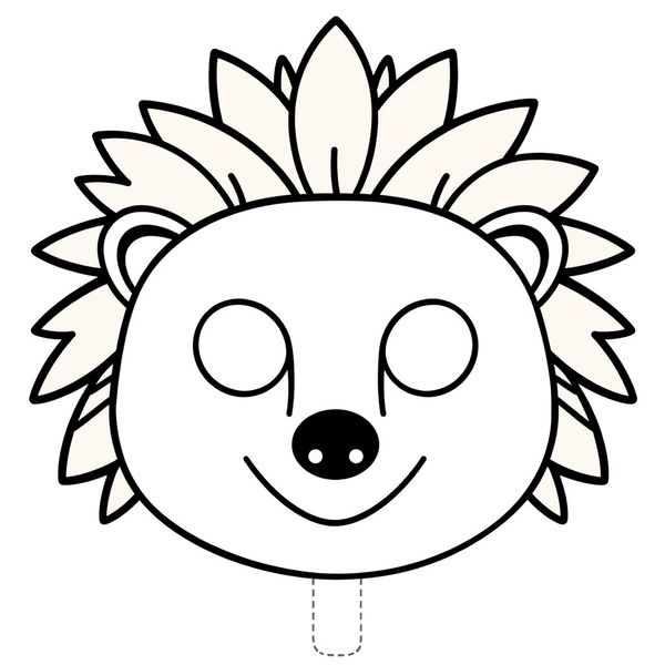 Maska jeża - szablon do druku