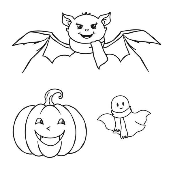 Kolorowanki: dynia, nietoperz, duch