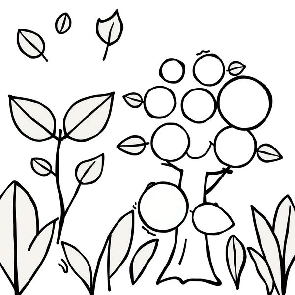 Kolorowanka — liście i pieczątki