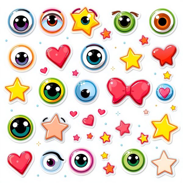 Arkusz naklejek - oczka i gwiazdki