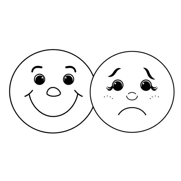 Karta do kolorowania - emocje (wesoła i smutna)