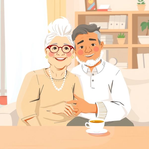 Duża ilustracja babci i dziadka (plakat)