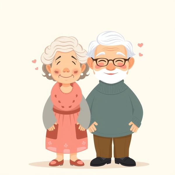 Ilustracja babci i dziadka