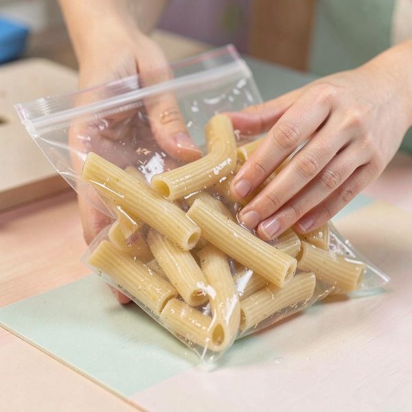 Zdjęcie woreczka sensorycznego z żelem i makaronem - Materiały - Międzynarodowy Dzień Harry'ego Pottera